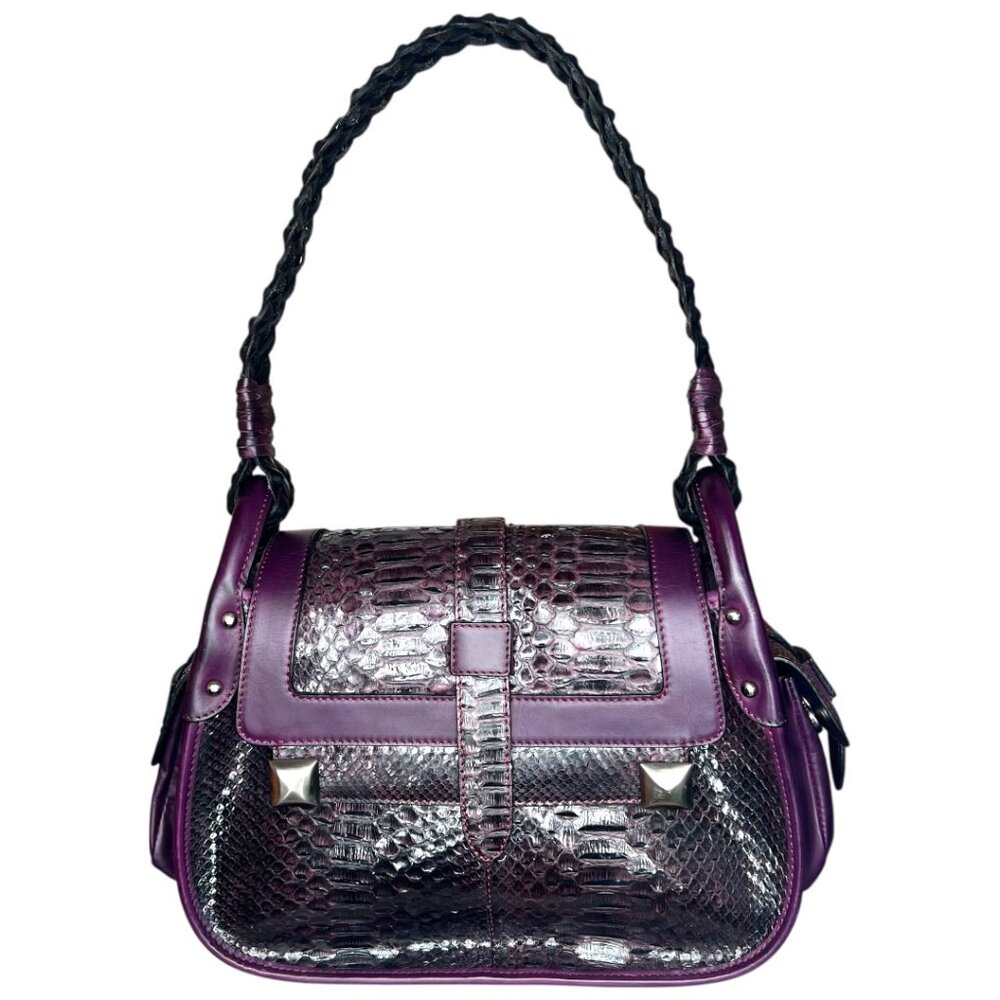 CESARE PACIOTTI GENUINE PYTHON SKIN LEATHER PURSE HANDBAG BAG VINTAGE NEW BOX